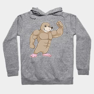 Mole as Bodybuilder with big Muscles Hoodie